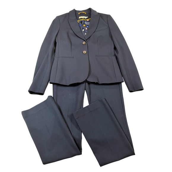 Boden Pants - Boden Womens Navy Blue Two Piece Pant Suit Blazer Flare Trousers NEW